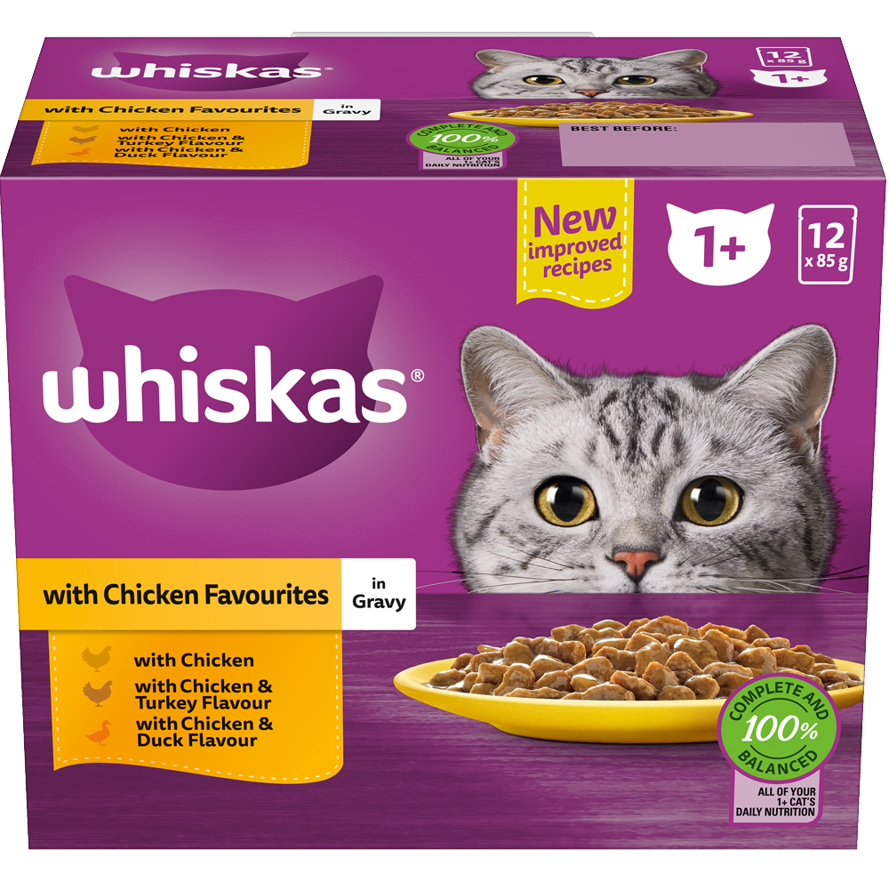 Adult Wet Cat Food with Chicken Favourites In Gravy WHISKAS AU